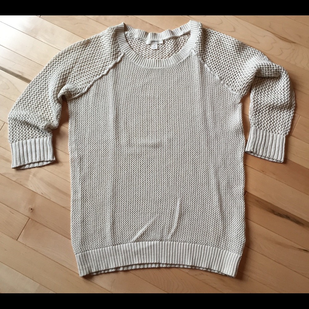 Caslon 3/4 sleeve cotton.silk blend sweater S